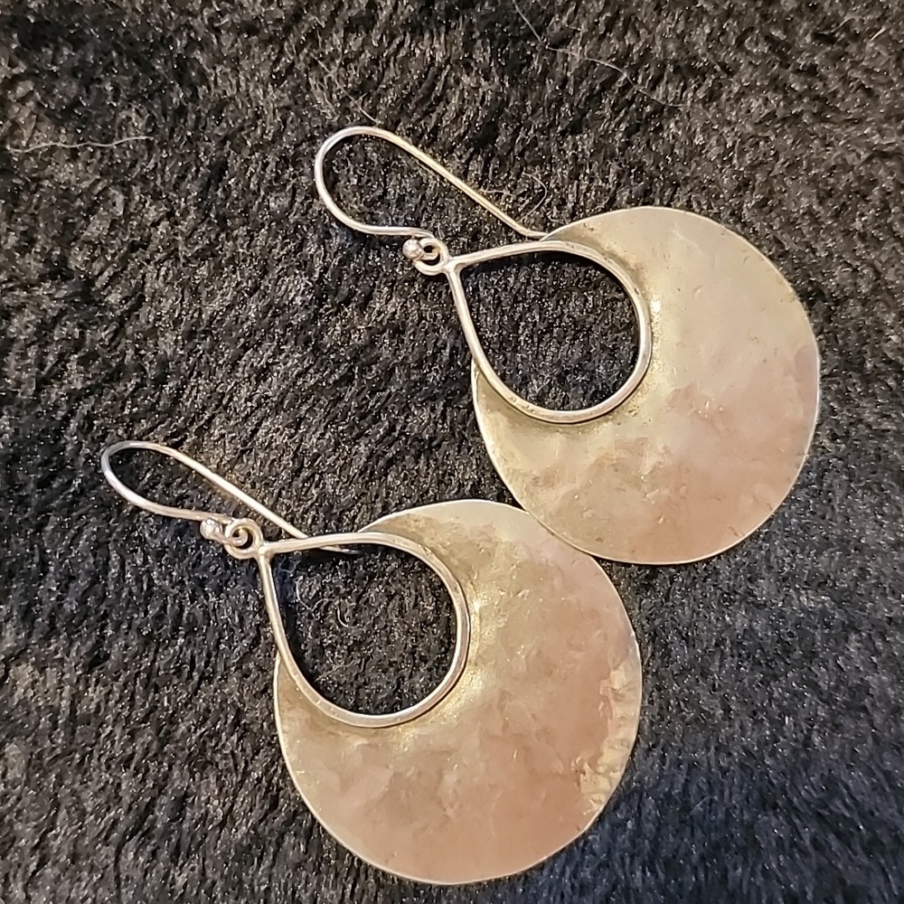 Silpada .925 Sterling Silver Half Moon Bay Earrings Israel Stamped RARE